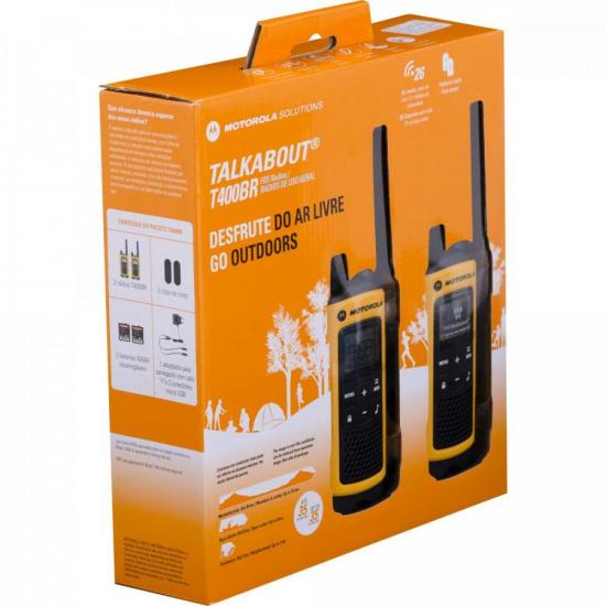 Rádio Comunicador Talkabout 35km T400BR Amarelo MOTOROLA por 599,99 à vista no boleto/pix ou parcele em até 10x sem juros. Compre na loja Mundomax!