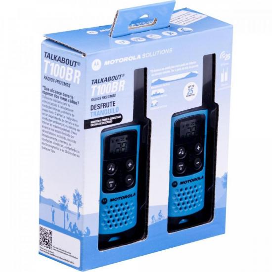 Par Rádio Comunicador Talkabout 25km T100BR Azul MOTOROLA por 233,99 à vista no boleto/pix ou parcele em até 9x sem juros. Compre na loja Mundomax!