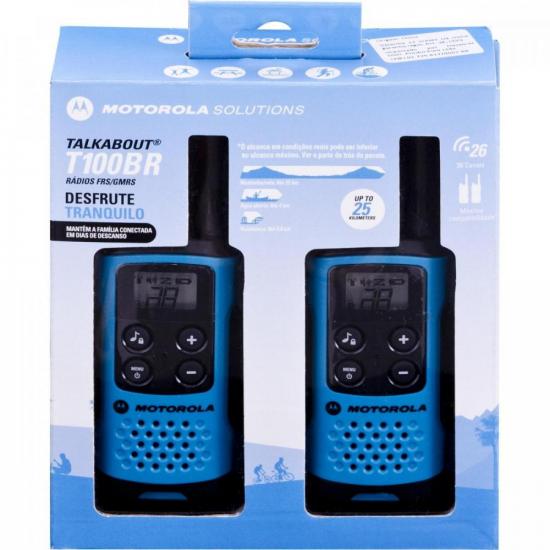 Par Rádio Comunicador Talkabout 25km T100BR Azul MOTOROLA por 233,99 à vista no boleto/pix ou parcele em até 9x sem juros. Compre na loja Mundomax!