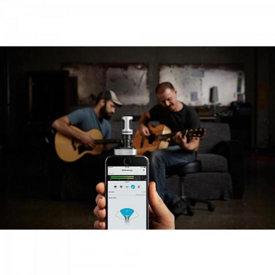 Microfone Condensador Digital Estéreo MV88 Prata SHURE por 0,00 à vista no boleto/pix ou parcele em até 1x sem juros. Compre na loja Mundomax!