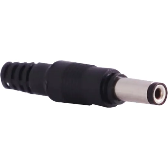 Plug P4 Tradicional 2,2/5,5mm Pressão Preto GENÉRICO (60512)