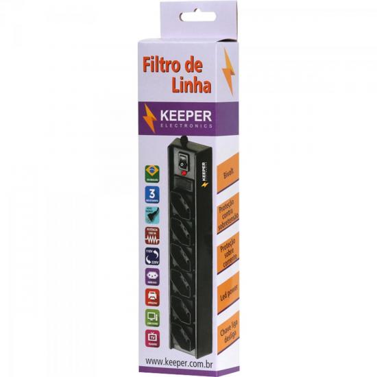 Filtro de Linha 6 Tomadas 1500VA Preto KEEPER por 0,00 à vista no boleto/pix ou parcele em até 1x sem juros. Compre na loja Mundomax!