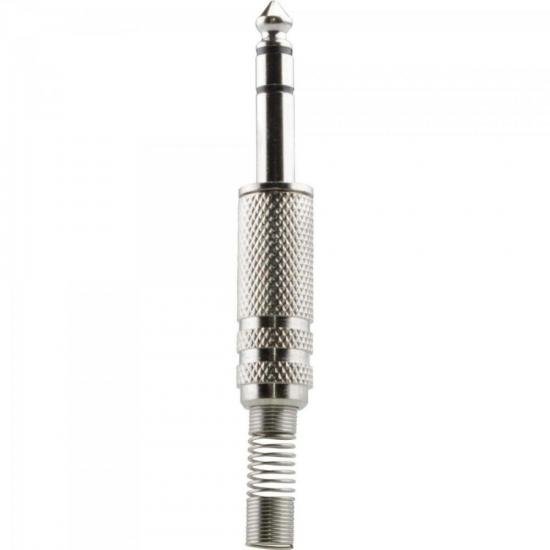 Plug P10 Estéreo com Mola SKCC140 Niquelado GENÉRICO por 0,00 à vista no boleto/pix ou parcele em até 1x sem juros. Compre na loja Mundomax!