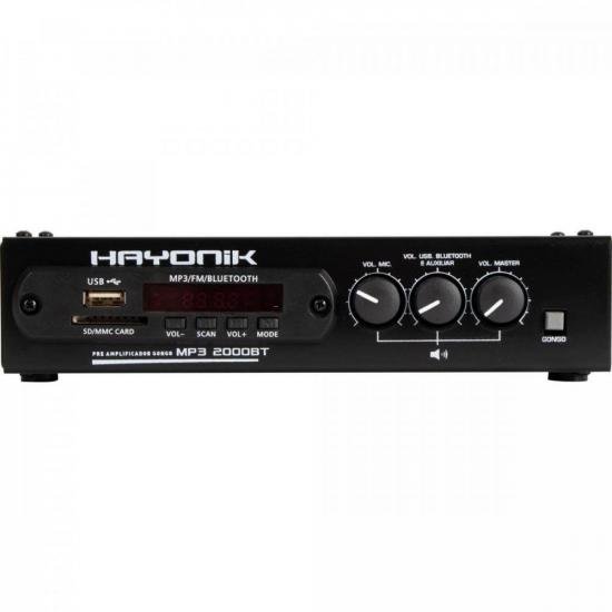 Módulo Pré-Amplificador Hayonik 2000BT MP3 c/ Gongo/FM/USB/Bluetooth (60600)