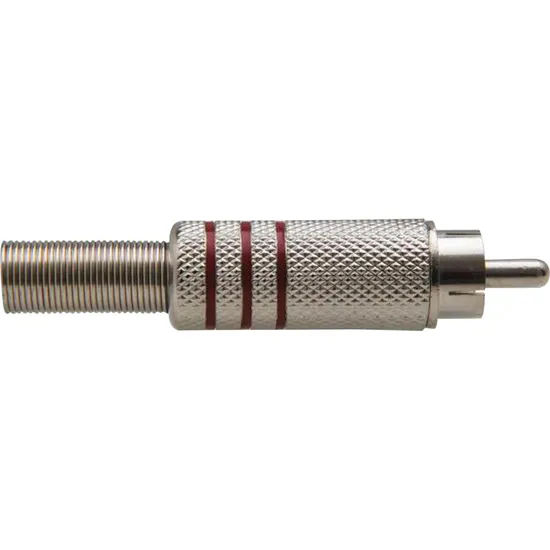 Plug RCA 5,8mm com Mola SKC183 Niquelado/Vermelho GENÉRICO (60613)