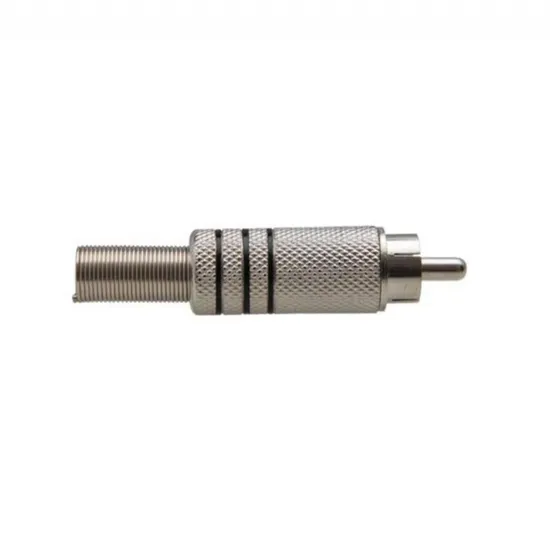 Plug RCA 5,8mm com Mola SKC183 Niquelado/Preto GENÉRICO (60614)
