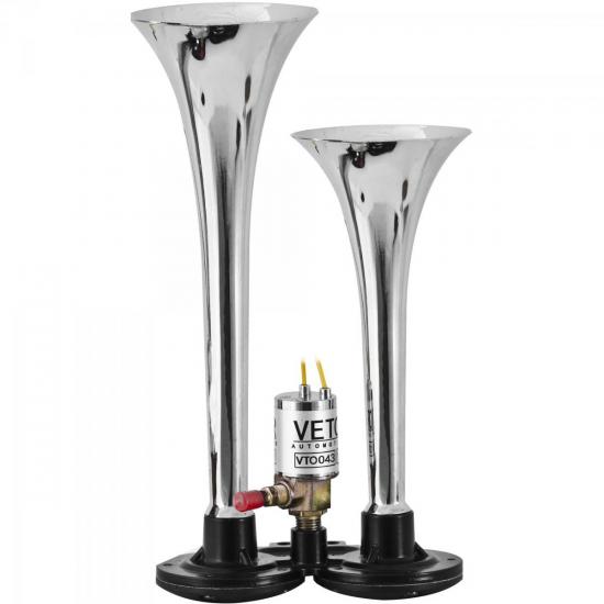 Buzina Marítima Para Caminhões com 2 Cornetas VTO043 Cromada VETOR por 0,00 à vista no boleto/pix ou parcele em até 1x sem juros. Compre na loja Mundomax!