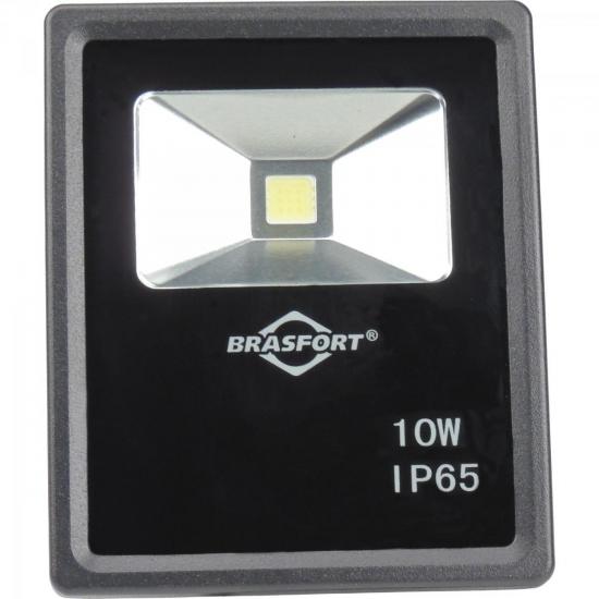 Refletor de LED 10W 6500K Bivolt SLIM Preto BRASFORT por 0,00 à vista no boleto/pix ou parcele em até 1x sem juros. Compre na loja Mundomax!