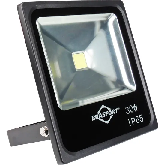 Refletor de LED 30W 6500K Bivolt SLIM Preto BRASFORT (60718)
