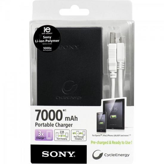 Carregador Portátil USB 7000mAh CP-F2LS Preto SONY por 0,00 à vista no boleto/pix ou parcele em até 1x sem juros. Compre na loja Mundomax!