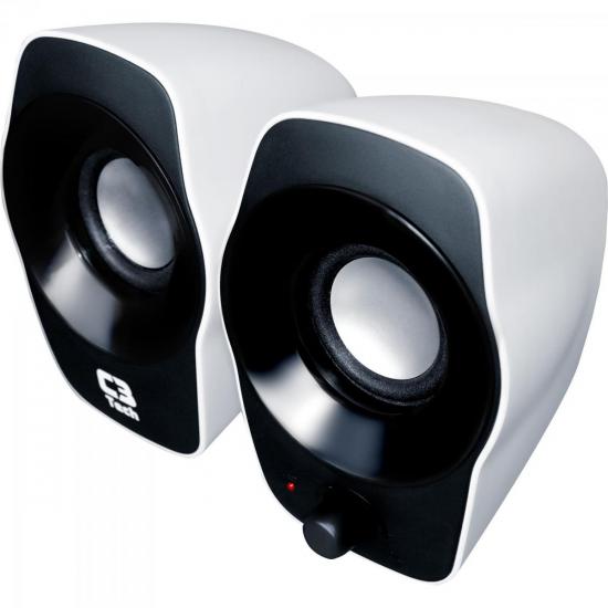 Caixa Multimídia 2.0 3+3W RMS SP-206BW Preto/Branco C3 TECH por 0,00 à vista no boleto/pix ou parcele em até 1x sem juros. Compre na loja Mundomax!