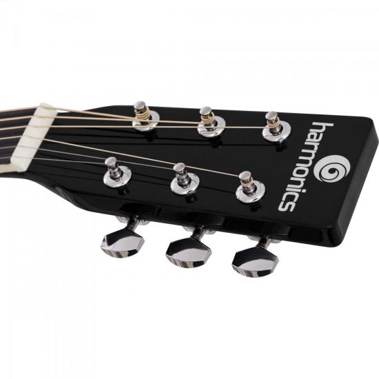 Violão Harmonics GE-21 Eletroacústico Aço Preto por 630,00 à vista no boleto/pix ou parcele em até 10x sem juros. Compre na loja Mundomax!