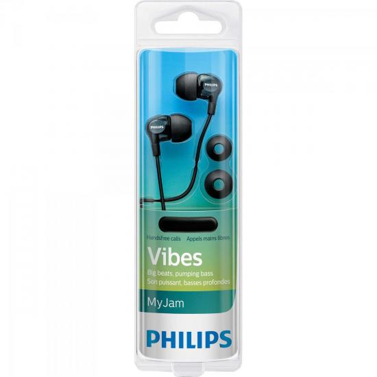 Fone de Ouvido Intra-Auricular com Microfone SHE3705BK/00 Preto PHILIPS por 0,00 à vista no boleto/pix ou parcele em até 1x sem juros. Compre na loja Mundomax!
