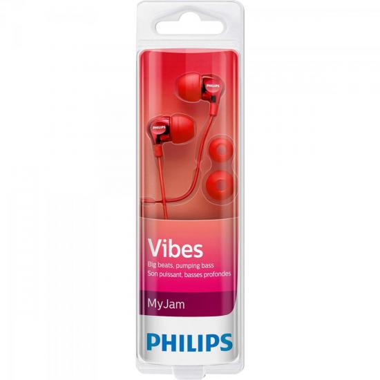 Fone de Ouvido Intra-Auricular SHE3700RD/00 Vermelho PHILIPS por 0,00 à vista no boleto/pix ou parcele em até 1x sem juros. Compre na loja Mundomax!