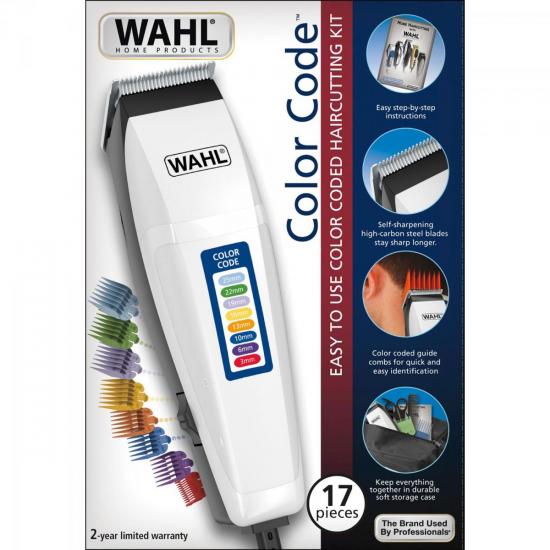 Máquina de Corte Wahl Color Code 220V por 140,99 à vista no boleto/pix ou parcele em até 5x sem juros. Compre na loja Mundomax!