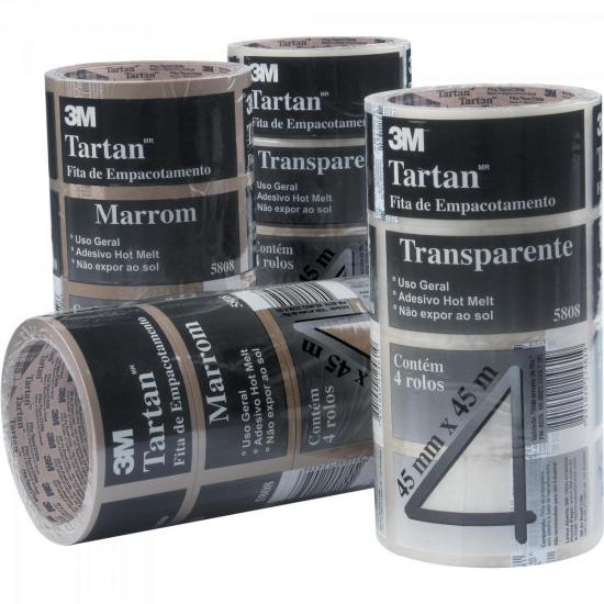 Fita para Empacotamento 45mm x 45m TARTAN 5808 Marrom 3M (embalagem c/ 4 uni.) por 23,90 à vista no boleto/pix ou parcele em até 1x sem juros. Compre na loja Mundomax!