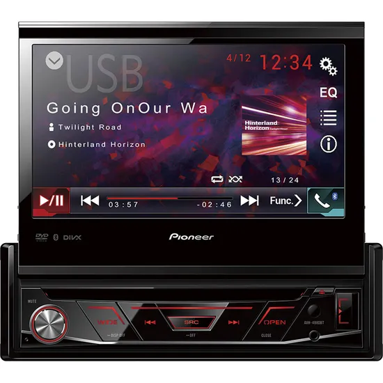 Auto Rádio CD/DVD/USB/AM/FM/Bluetooth AVH-4880DVD Preto PIONEER (60825)