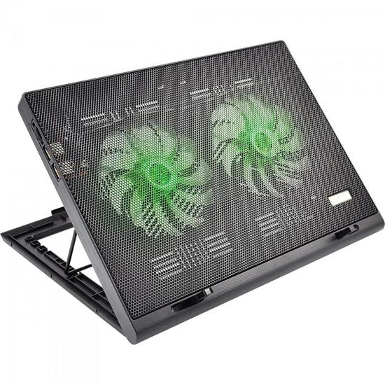 Suporte Para Notebook com 2 Coolers Acoplados AC267 Preto MULTILASER por 0,00 à vista no boleto/pix ou parcele em até 1x sem juros. Compre na loja Mundomax!