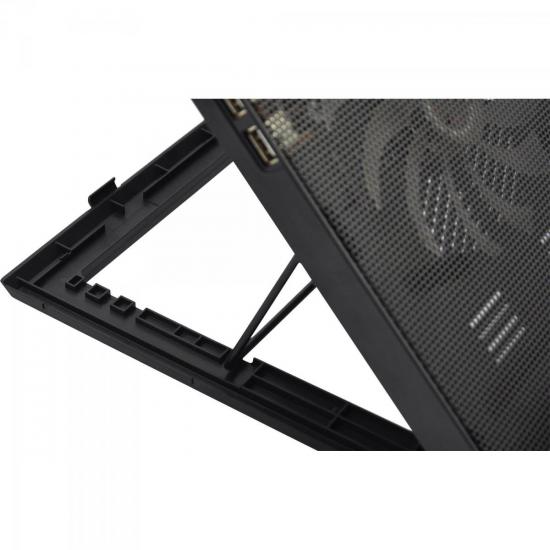 Suporte Para Notebook com 2 Coolers Acoplados AC267 Preto MULTILASER por 0,00 à vista no boleto/pix ou parcele em até 1x sem juros. Compre na loja Mundomax!