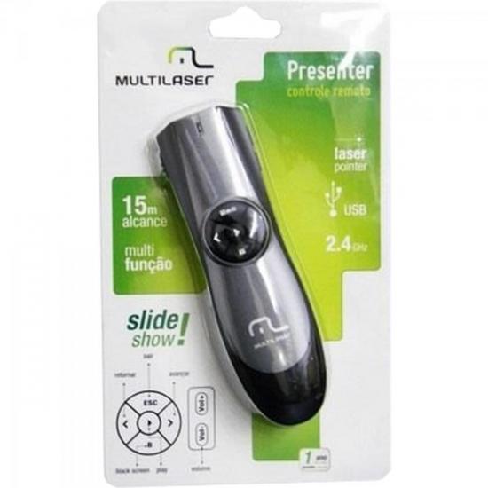 Apresentador Laser Wireless AC164 Cinza/Preto MULTILASER por 0,00 à vista no boleto/pix ou parcele em até 1x sem juros. Compre na loja Mundomax!