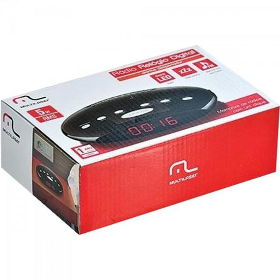 Rádio Relógio FM com Despertador Bivolt SP167 Preto MULTILASER por 0,00 à vista no boleto/pix ou parcele em até 1x sem juros. Compre na loja Mundomax!