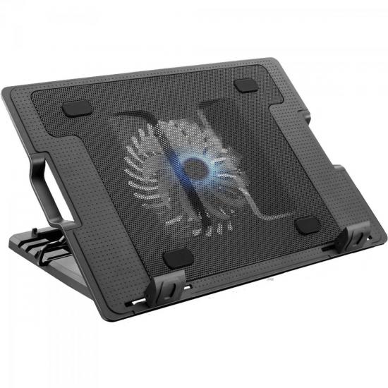 Suporte Para Notebook com Cooler Acoplado AC166 Preto MULTILASER por 0,00 à vista no boleto/pix ou parcele em até 1x sem juros. Compre na loja Mundomax!