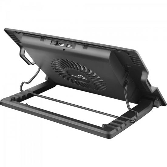 Suporte Para Notebook com Cooler Acoplado AC166 Preto MULTILASER por 0,00 à vista no boleto/pix ou parcele em até 1x sem juros. Compre na loja Mundomax!