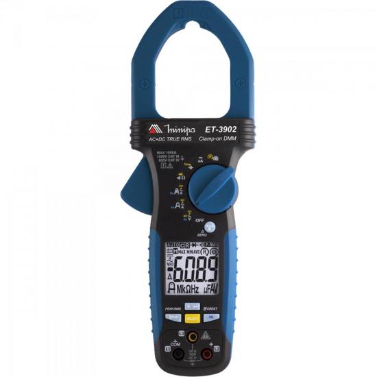 Alicate Amperímetro com AMPTIP ET-3902 Azul/Cinza MINIPA por 0,00 à vista no boleto/pix ou parcele em até 1x sem juros. Compre na loja Mundomax!