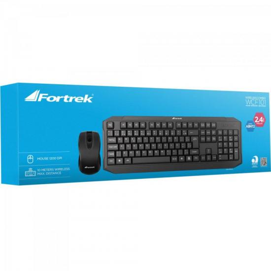 Combo Teclado + Mouse Wireless WCF-101 Preto FORTREK por 101,90 à vista no boleto/pix ou parcele em até 4x sem juros. Compre na loja Mundomax!