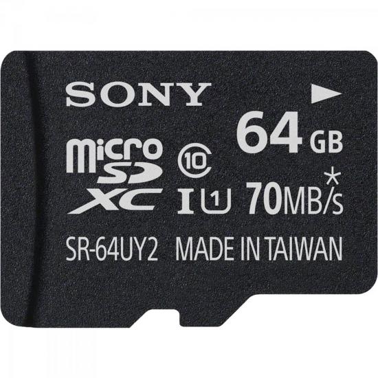 Cartão de Memória 64GB Micro SDXC com Adaptador CLASSE 10 SR-64UY2 SONY por 0,00 à vista no boleto/pix ou parcele em até 1x sem juros. Compre na loja Mundomax!