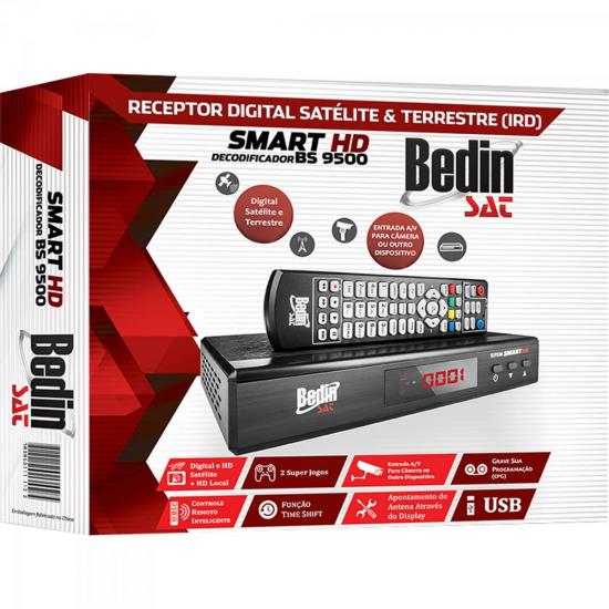 Receptor Anadigi e HD Satélite e Conversor Integrado BS9500 PT BEDINSAT por 241,90 à vista no boleto/pix ou parcele em até 9x sem juros. Compre na loja Mundomax!