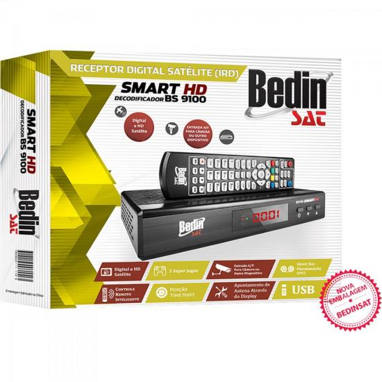 Receptor Anadigi e HD Satélite BS9100 Preto BEDINSAT por 292,90 à vista no boleto/pix ou parcele em até 10x sem juros. Compre na loja Mundomax!