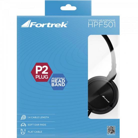 Fone de Ouvido HPF-501BK Preto Fortrek por 23,90 à vista no boleto/pix ou parcele em até 1x sem juros. Compre na loja Mundomax!