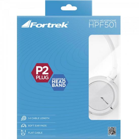 Fone de Ouvido HPF-501WT Branco FORTREK por 35,90 à vista no boleto/pix ou parcele em até 1x sem juros. Compre na loja Mundomax!