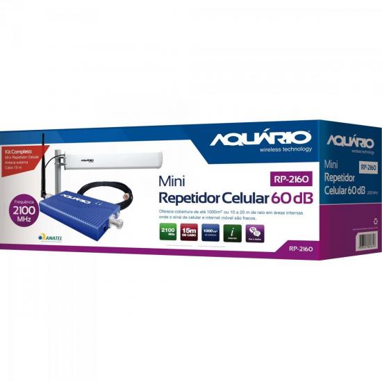 Mini Repetidor de Celular 3G 2100MHz RP-2160 Azul AQUÁRIO por 0,00 à vista no boleto/pix ou parcele em até 1x sem juros. Compre na loja Mundomax!