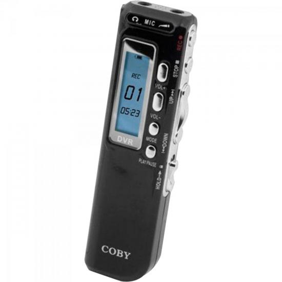 Gravador Digital de Voz, Telefônico e MP3 Player CVR20 Preto COBY (61052)