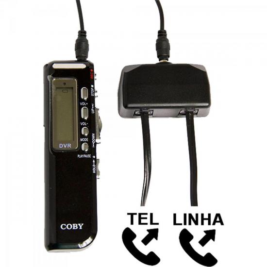 Gravador Digital de Voz, Telefônico e MP3 Player CVR20 Preto COBY por 0,00 à vista no boleto/pix ou parcele em até 1x sem juros. Compre na loja Mundomax!