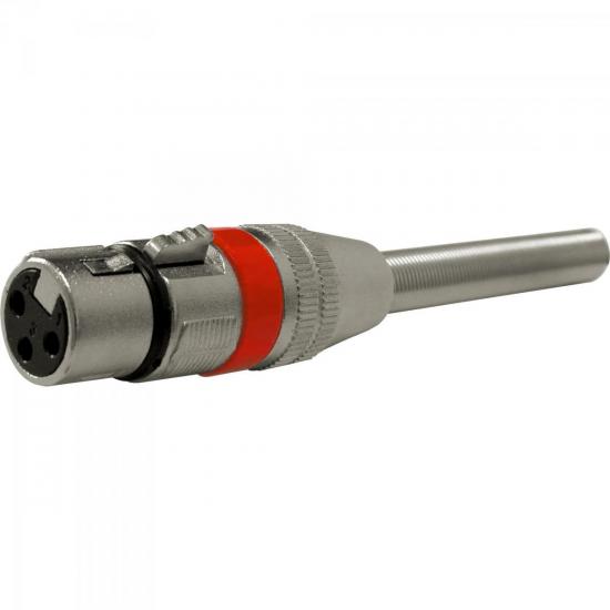 Plug XLR Canon Fêmea com Mola JCCN0015 Vermelho STORM 5 unidades por 31,90 à vista no boleto/pix ou parcele em até 1x sem juros. Compre na loja Mundomax!