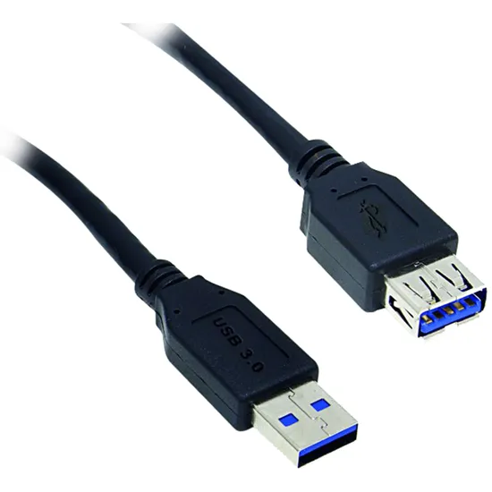 Cabo de Dados USB 3.0 A Macho x USB 3.0 A Fêmea 1,8m Preto Storm (61126)