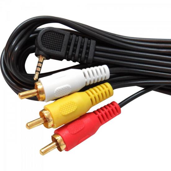 Cabo P1 4C 90° x 3 RCA Macho 1,5m CBRC0014 Preto STORM por 0,00 à vista no boleto/pix ou parcele em até 1x sem juros. Compre na loja Mundomax!
