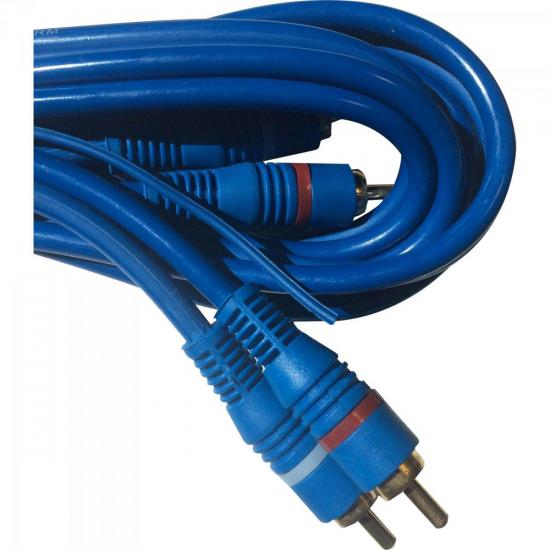 Cabo 2 RCA Macho x 2 RCA Macho Com Fio Terra 1,8m Azul Storm por 10,99 à vista no boleto/pix ou parcele em até 1x sem juros. Compre na loja Mundomax!