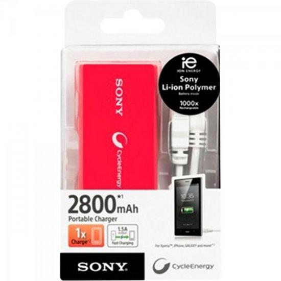 Carregador Portátil USB 2800mAh CP-V3 Vermelho SONY por 0,00 à vista no boleto/pix ou parcele em até 1x sem juros. Compre na loja Mundomax!