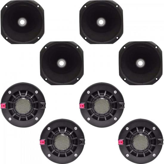 Kit Som Automotivo 120W RMS 8 Ohms 4 DRIVERS + 4 CORNETAS CURTAS ORION por 0,00 à vista no boleto/pix ou parcele em até 1x sem juros. Compre na loja Mundomax!
