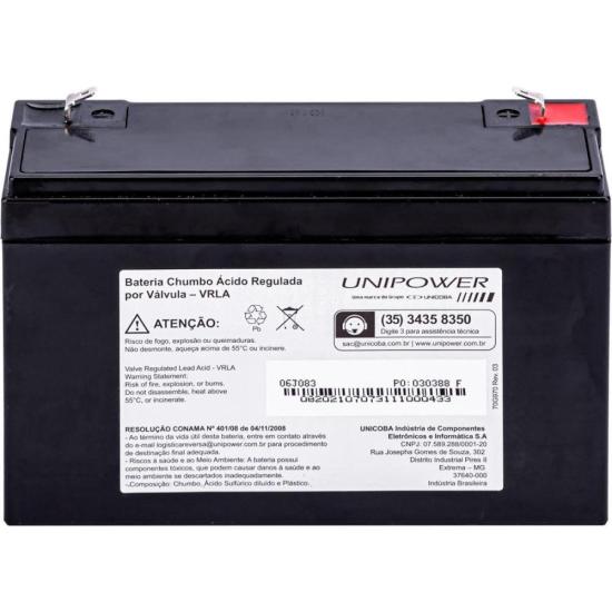 Bateria Estacionária Selada 6V 12Ah VRLA UP6120 Unipower por 127,00 à vista no boleto/pix ou parcele em até 5x sem juros. Compre na loja Mundomax!
