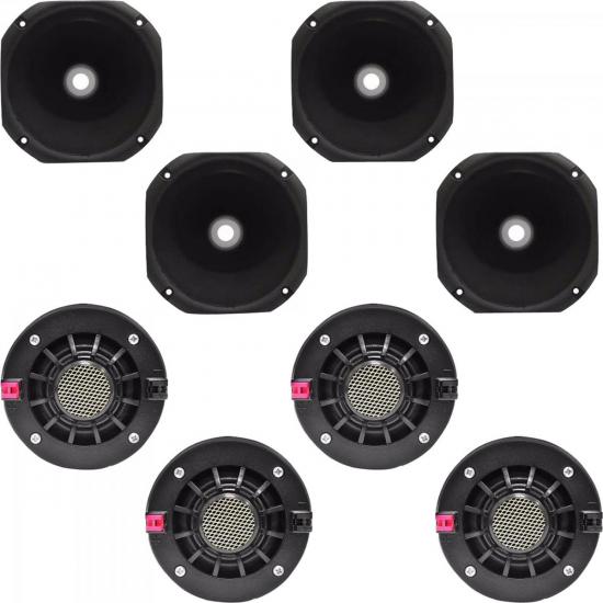 Kit Som Automotivo 120W RMS 8 Ohms 4 DRIVERS + 4 CORNETAS LONGAS ORION por 0,00 à vista no boleto/pix ou parcele em até 1x sem juros. Compre na loja Mundomax!