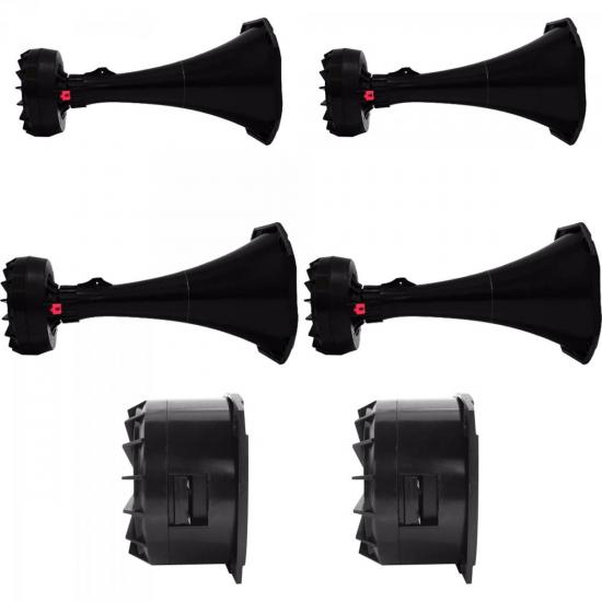 Kit Som Automotivo 120W RMS 8 Ohms 4 DRIVERS + 4 CORNETAS LONGAS + 2 por 0,00 à vista no boleto/pix ou parcele em até 1x sem juros. Compre na loja Mundomax!