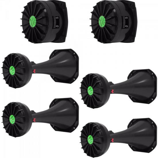 Kit Som Automotivo 120W RMS 8 Ohms 4 DRIVERS + 4 CORNETAS LONGAS + 2 por 0,00 à vista no boleto/pix ou parcele em até 1x sem juros. Compre na loja Mundomax!