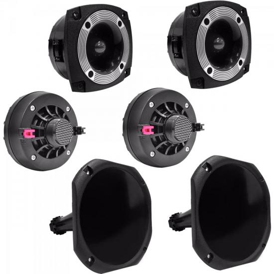 Kit Som Automotivo 120W RMS 8 Ohms 2 DRIVERS + 2 CORNETAS CURTA + 2 por 0,00 à vista no boleto/pix ou parcele em até 1x sem juros. Compre na loja Mundomax!