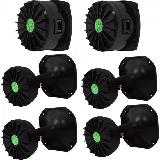 Kit Som Automotivo 120W RMS 8 Ohms 4 DRIVERS + 4 CORNETAS CURTAS + 2 por 0,00 à vista no boleto/pix ou parcele em até 1x sem juros. Compre na loja Mundomax!