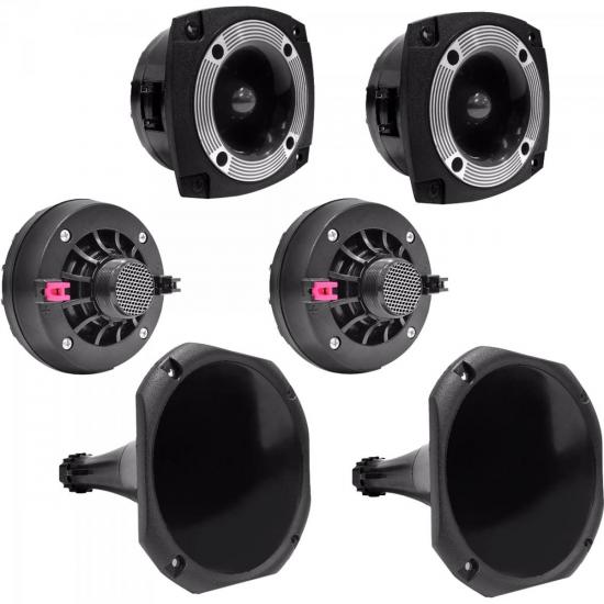 Kit Som Automotivo 120W RMS 8 Ohms 2 DRIVERS + 2 CORNETAS LONGAS + 2 por 0,00 à vista no boleto/pix ou parcele em até 1x sem juros. Compre na loja Mundomax!